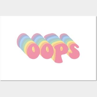 Retro Rainbow Oops Sticker Posters and Art